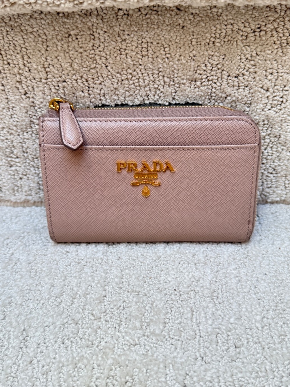 Prada Half Wallet in Beige